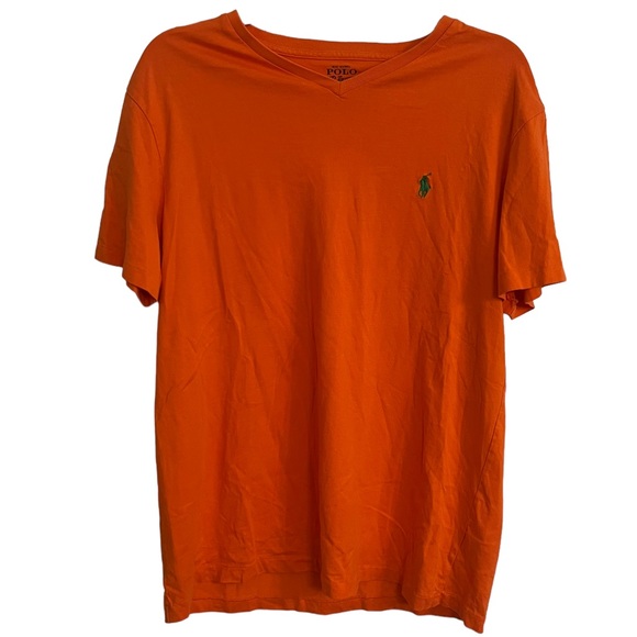 POLO RALPH LAUREN orange crewneck t-shirt. Size: Medium - Picture 1 of 3